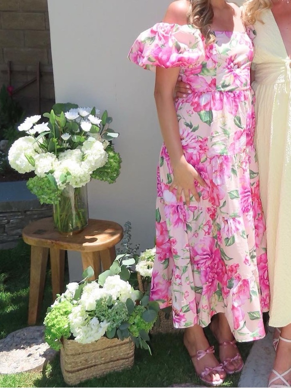 Buddy Love Pink Floral Off-Shoulder Dress